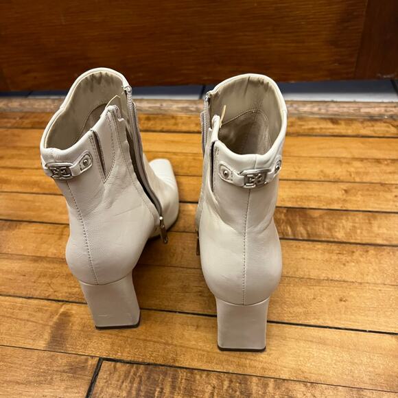 Sam Edelman Women's Saige Ivory Leather Booties Shoes 6 (M) Boots - Picture 11 of 14